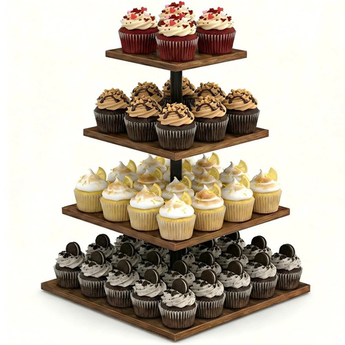 Wooden tier cupcake - cupcake, stand